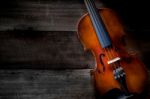 The Violin On The Table Stock Photo