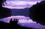 Friend-family Sitting To See Beautiful Landscape Stock Photo