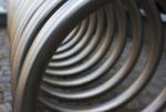 Front View Of Metal Spiral Stock Photo