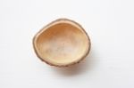 Wooden Dish On White Stock Photo