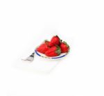 Fresh Strawberries Dish Over White Stock Photo