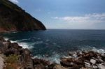 Sea View And Cliffs In Riomaggiore C Stock Photo