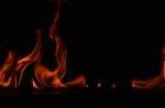 Beautiful Fire Flames On Black Background Stock Photo