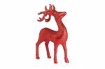 Red Christmas Reindeer Left View Stock Photo