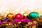 Multicolored Balls For Christmas Stock Photo