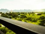 Rail Terrace See Sky And Mountain In The Morning Stock Photo