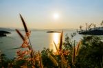 Landscape Of The Lake At Sunset Stock Photo