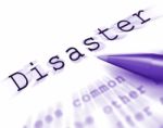 Disaster Word Displays Emergency Calamity And Crisis Stock Photo