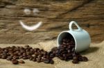 Coffee Beans And Smile Symbol Stock Photo