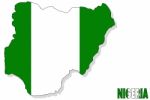 Nigeria Map Flag Stock Photo