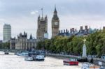 View Along The River Thames Stock Photo