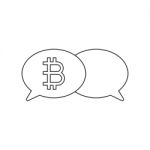 Cryptocurrency Bitcoin Bubble Talk Thin Line Flat Design Icon Ve Stock Photo