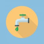 Eco Water Tap Flat Icon Stock Photo