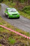 K. Culliname Driving Opel Corsa Stock Photo