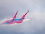 Red Arrows Display Team 50th Anniversary At Biggin Hill Airport Stock Photo