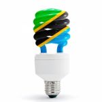  Flag Of Tanzania On Bulb Stock Photo