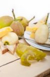 Cheese And Pears Stock Photo