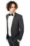 Handsome Young Bridegroom Looking Away Stock Photo