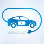 Electric Car And Electrical Charging Station Symbol Icon Stock Photo