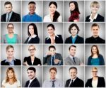 Composition Of Diverse People Smiling Stock Photo