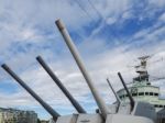 Gun Turret On Hms Belfast Stock Photo