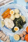 Hake Fish With Vegetables Stock Photo