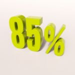 Percentage Sign, 85 Percent Stock Photo