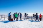 Deogyusan,korea - January 23: Tourists Taking Photos Of The Beautiful Scenery Around Deogyusan,south Korea On January 23, 2015 Stock Photo