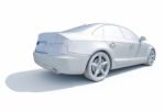 3d Car White Blank Template Stock Photo