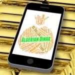 Algerian Dinar Indicates Worldwide Trading And Broker Stock Photo