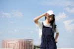 Portrait Of Thai Teen Beautiful Girl Happy And Relax Stock Photo