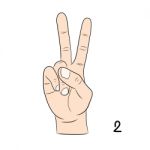 Sign Language,number 2 Stock Photo