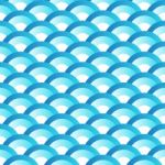 Blue Wave Japanese Style Seamlesss Pattern Stock Photo