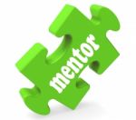 Mentor Puzzle Shows Advice Mentoring And Mentors Stock Photo