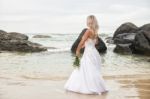 Bride At Snapper Rock Beach In New South Wales Stock Photo