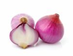 Shallots Isolated On White Background Stock Photo