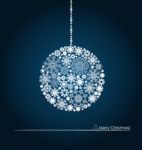 Christmas Ball With Snowflakes Stock Photo