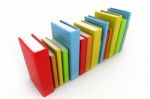 Multicolored Hardback Books Stock Photo