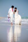 Asian Bride And Groom Stock Photo