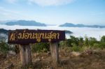 Sea Of Mist At Monk Poonsuda - Mae Moei Stock Photo