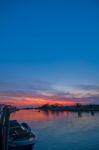 Italy Venice Burano Island Sunset Stock Photo