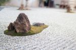 Zen Gardens Typically Contain Gravel And Bare Stones Stock Photo