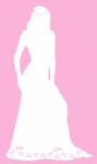 White silhouette bride standing Stock Photo