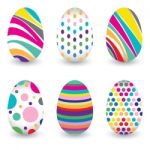 Easter Day  For Egg Isolated On  Design. Colorful Graphic Pattern For Eggs. Colorful Egg Isolated On White Background Stock Photo