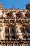 View Of The Sunlit Houses Of Parliament Stock Photo