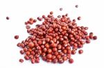 Azuki Beans Isolate On White Background Stock Photo