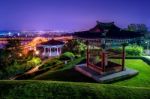 Park And Banghwa Bridge At Night,korea Stock Photo