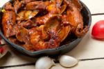 Fresh Seafoos Stew On An Iron Skillet Stock Photo