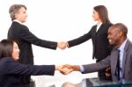 Multi Ethnic Team During A Meeting Stock Photo