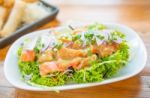 Fresh Salmon Salad Stock Photo